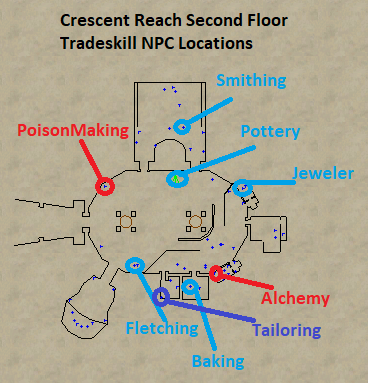 Crescent Reach Second Floor Tradeskill NPCs